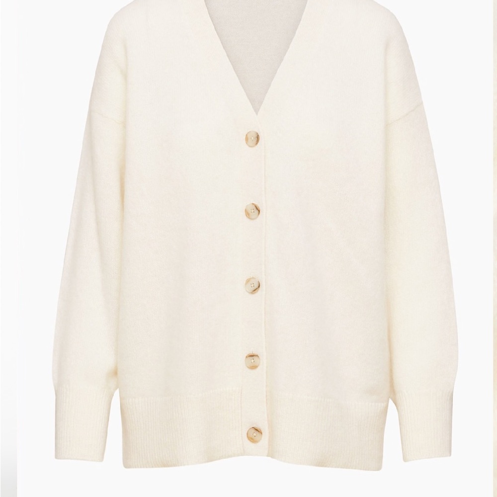 Babaton Outline Cashmere and Wool Cardigan Sweater in Birch XS